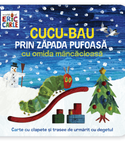 Cucu-bau prin zăpada pufoasă cu omida mâncăcioasă