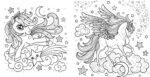 Colorez unicorni - Carte de colorat - imagine 3