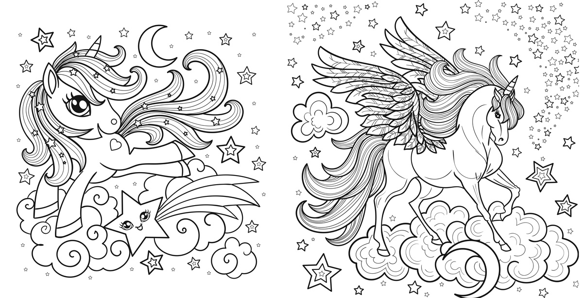 Colorez unicorni - Carte de colorat - imagine 3